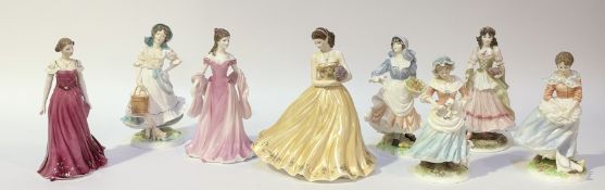 A collection of Royal Worcester China figures comprising, 