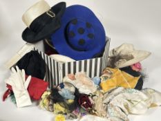 Property of the late Countess Haig a collection of vintage accessories, gloves, two silk scarves,