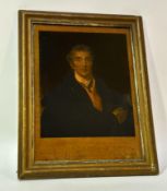 A 19thc eglomise of Duke of Wellington, after Thomas Laurence, framed. (36cmx26cm)