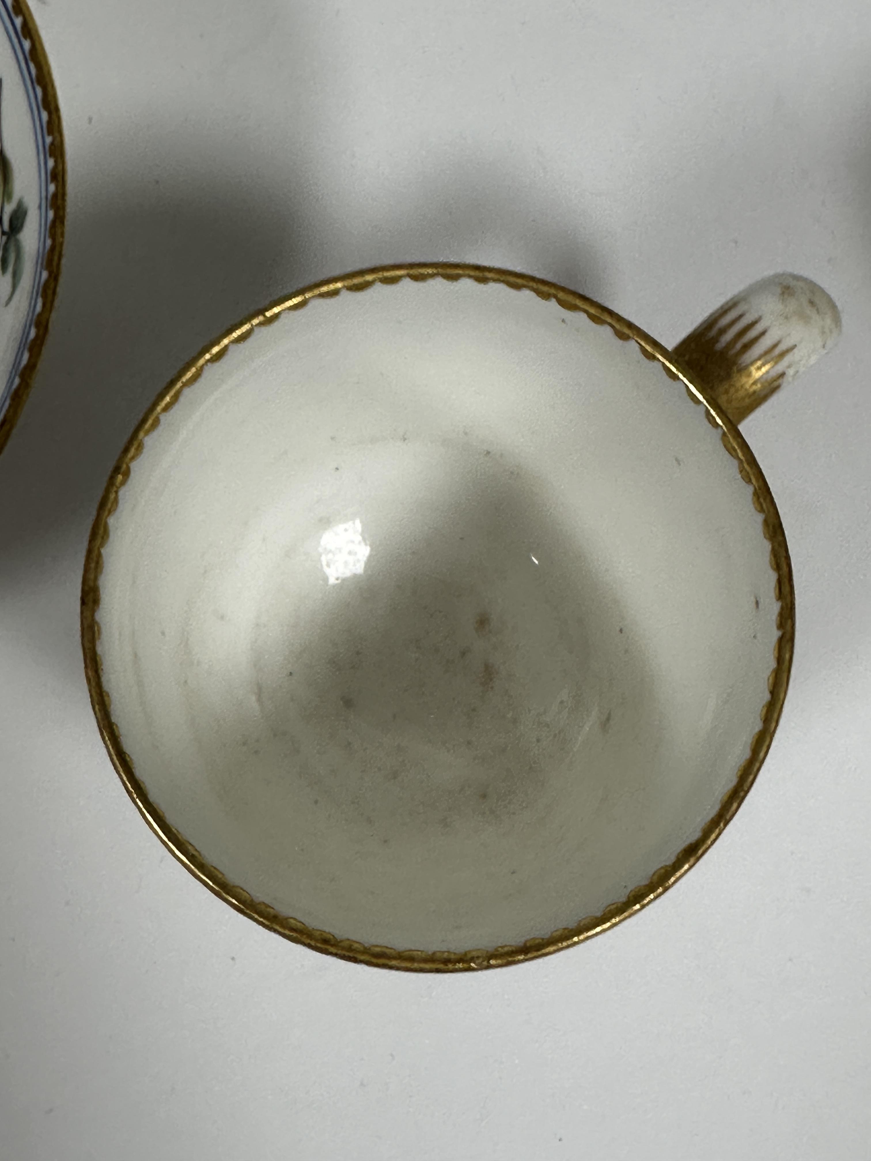 Property of the late Countess Haig, a late 19thc Sevres style set of four porcelain tea cups and - Image 3 of 5
