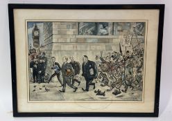J.G, Political Caricature/Illustration, watercolour and pen, initialled and dated Oct 1962 bottom