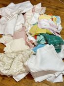 Property of the late countess Haig, a collection of seven various damask large table clothes, a