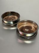 Property of the late Countess Haig, a pair of Sheffield plated wine slides with gardoon borders