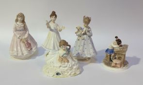A collection of Royal Worcester china figures comprising, 