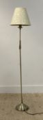 A modern gilt aluminium standard lamp with shade. H147cm.