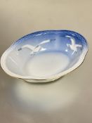 Property of the late Countess Haig, a Danish Bing and Grondahl oval scalloped dish decorated with