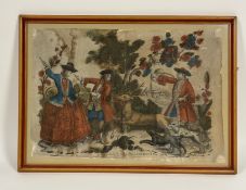 Property of the Late Countess Haig: a Spanish coloured engraving, 