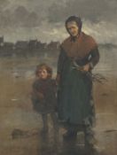 Mary Georgina Wade Wilson (Scottish, 1856-1939), Gathering Driftwood, signed lower left, oil on