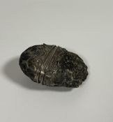 A modernist silver-mounted quartz geode, hallmarked for Edinburgh 1984, maker's mark RG, with