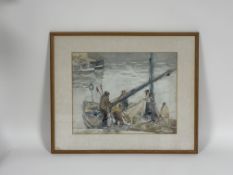 Andrew Gamley, V.P.R.S.W. (Scottish, 1869-1949), An East Neuk Village and Loading the Catch, a