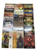 Box of Marvel and others graphic novels to include Spider-Man, Conan, The Marvel Encyclopedia and ot