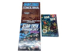 Box of Star Trek related comics to include Gold key Star Trek #18. Approximately 97 comics