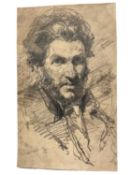 Manner of Frank Brangwyn, pencil - Head of a man, 32 x 21cm, mounted