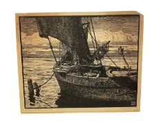 Continental school (early 20th century) woodcut print, indistinctly signed and titled, plate, 29 x 3