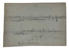 Norwich School, pencil sketches of Broadland scenes, 26 x 36cm, inscribed verso 'N Baker, Chilton Cr