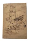 Edward Lear (1812-1888) pen and ink, 'Ravello, 9 June 1844', 16 x 12cm, mounted but unframed. NB: Le