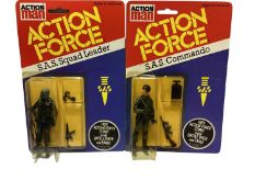 Palitoy Action Man Action Force S.A.S Squad Leader & Commando, on card with blister pack (2)