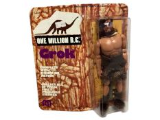 Mego Corps (c1977) One Million B.C. Grok action figure caveman, on unpunched card with bubblepack (1