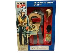 Palitoy Action Man (1980's) Luftwaffe Pilot & British Infantryman Oufits, boxed (2)