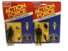 Palitoy Action Man Action Force S.A.S Squad Leader & Commando, on card with blister pack (2)