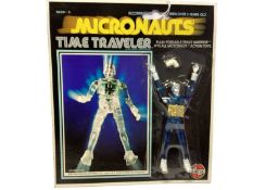 Airfix Mego Corps (c1976) Micronauts Time Traveler Blue, on card with blister pack No.50301-5 (1)