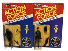 Palitoy Action Man Action Force S.A.S Squad Leader & Commando, on card with blister pack (2)