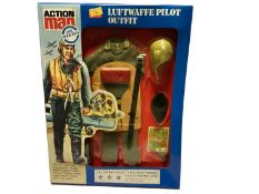 Palitoy Action Man (1980's) Luftwaffe Pilot & British Infantryman Oufits, boxed (2)