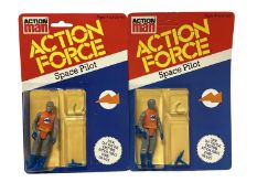 Palitoy Action Man Action Force Space Pilot (x2) & Security Trooper (x2), on card with blister pack