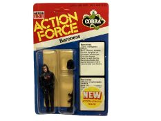 Palitoy Action Man Action Force Baroness Cobra Intelligence Officer, on card with blister pack (1)