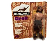 Mego Corps (c1977) One Million B.C. Grok action figure caveman, on unpunched card with bubblepack (1