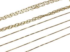 Three 18ct gold chains