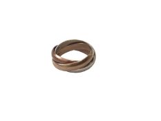 9ct three colour gold 'Russian' wedding ring