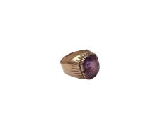 18ct gold amethyst single stone ring
