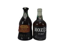 Two bottles, Porto Dalva 1934 and Rozes Tawny Port