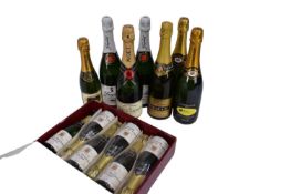 Thirteen bottles, to include Moët & Chandon Champagne, Freville & Cie. Epernay Champagne, cased six