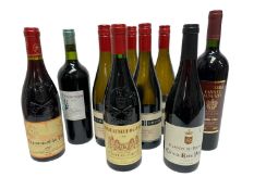 Nine bottles, to include: Chateau-Fortia Chateauneuf-du-Pape 1998, Chateauneuf-du-Pape 2003, Blason