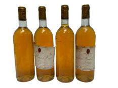 Four bottles, Chateau Romer du Hayol Sauternes 1980, two lacking labels but believed the same vintag