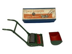 Dinky Supertoys diecast Lawnmower No.751, Dinky Toys Disc Harrow No.322, Massey Ferguson Manure Spre