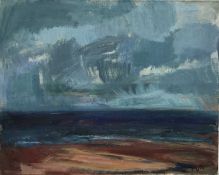 Continental School, second half 20th century, oil on canvas - Beach View, indistinctly signed, unfra