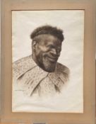 Gerard Bhengu, watercolour portrait of a chieftain