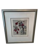 Richard Spare (b. 1951) etching - Fuchsia frond, signed titled and numbered, 30 x 26cm, glazed frame