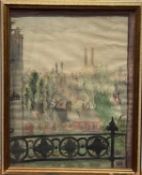 English School, watercolour of Battersea Power Station, dated 1939
