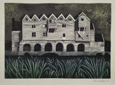 David Gentleman (b.1930) lithograph - Horstead Mill, printed signature and date '66, in glazed frame