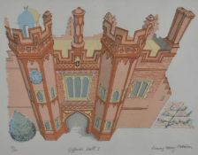 Penny Berry Paterson (1941-2021) signed limited edition linocut - Giffords Hall, 11/12, 33cm x 41cm,