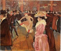 Oil on board after Toulouse-Lautrec