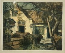 South African School, 'Boerenhuis in Veur', signed print