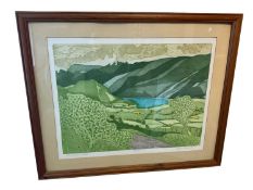 John Brunsden (1933-2014) aquatint, Ennerdale Water, signed and titled, numbered 48/150, image 43 x