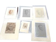 Patrick Phillips (1907-1976) a group of portrait works on paper in a variety of media, some signed a