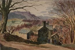 Clifford Webb (1895-1972) watercolour - Farm in Autumn, c.1940, 36.5cm x 54.5cm, in glazed frame Pro