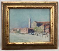 Gwen Mandley (1911-2004) watercolour - Murano, Venice, signed, inscribed verso, 19cm x 24cm, in glaz